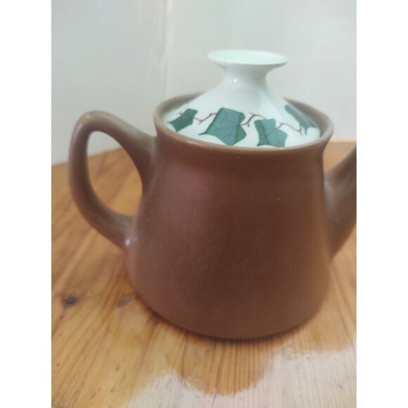 Vintage Ceramic Teapot with ivy leaf lid design, 1960s Oven King Italy - Picture 12 of 14
